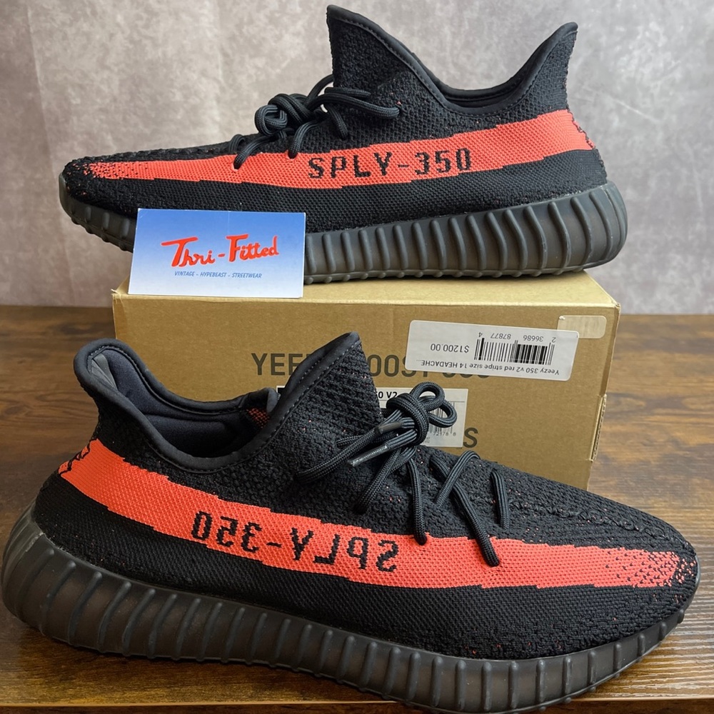 Adidas Yeezy Boost 350 V2 Low Core Black Red Stripe 2016 Size 14 BY9612 OG Men’s